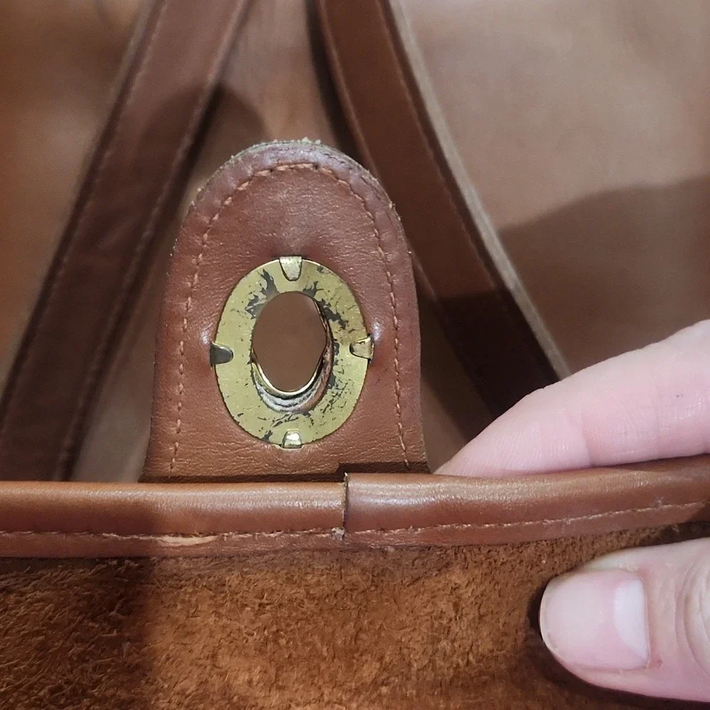 Vintage Coach Murphy Leather 9930 British Tan Long Strap Bonnie Brass Turnlock